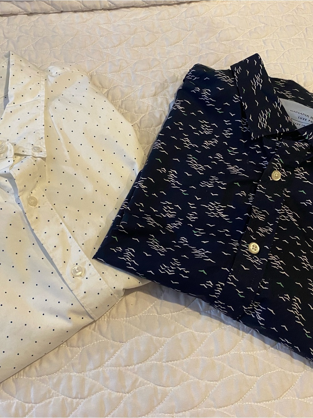 J. Crew Navy Wave-Print Button-Down  and Banana Republic shirt bundle